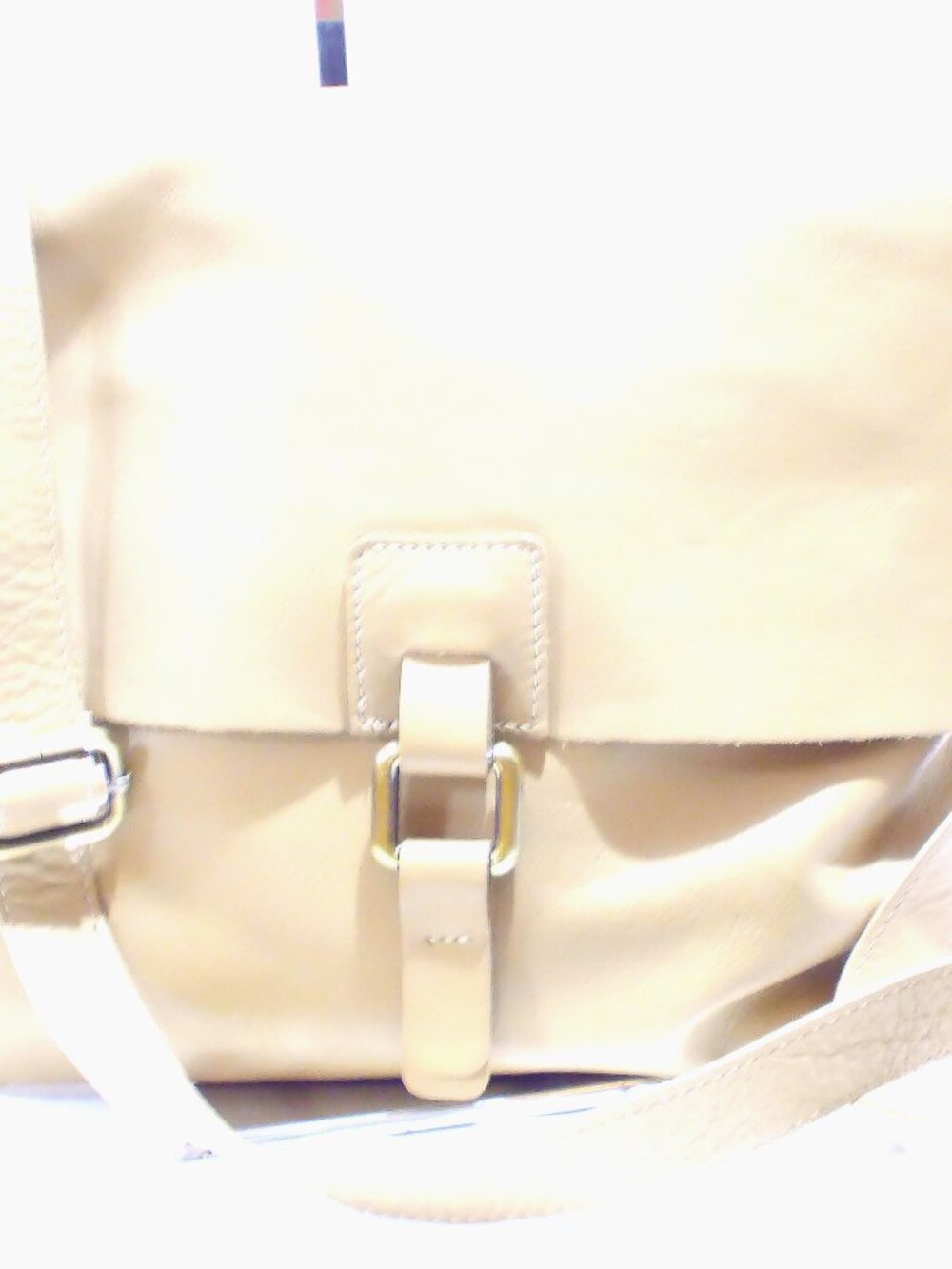 Vera Pelle, Tan Leather Messenger Bag/Crossbody, Soft and Slouchy, Gold Hardwar